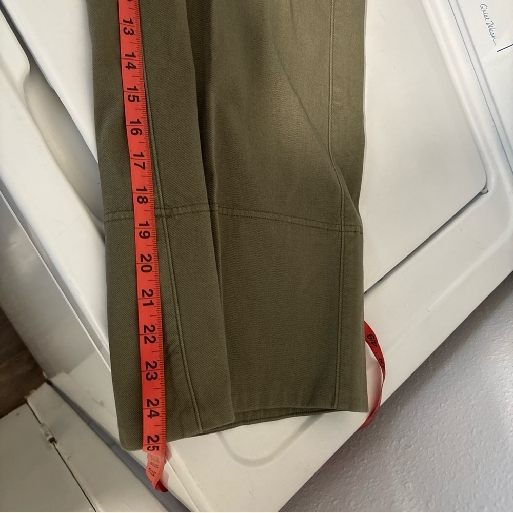 NWT Spanx Stretch Twill Cropped Wide Leg Pants Tuscan Olive Green Size L P New - Picture 10 of 11